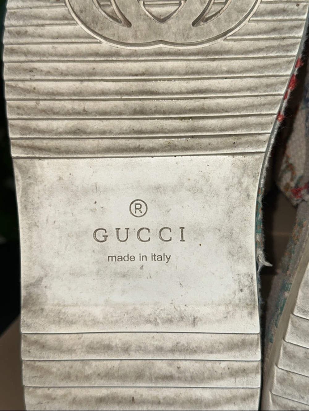 Gucci Multicolor GG Canvas Platform Slides - Ivory Base size 9 used condition 🩵 - Picture 11 of 16